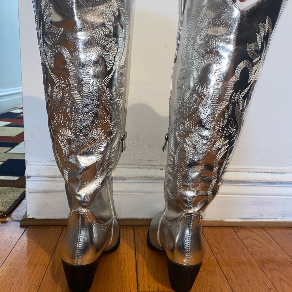 Silver Cowboy Boots - Picture 3 of 4